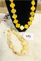 LOT OF YELLOW STONE NECKLACES