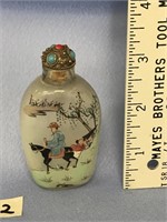 A reversed painted glass snuff bottle, of Japanese