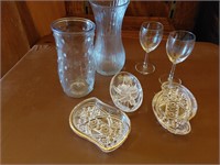 Vases & Wine Glasses & trays