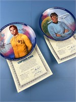 2X STAR TREK COLLECTOR PLATES W/ COA