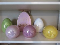 Happy Easter Plaque - Ceramic Resin Eggs NO SHIP