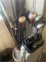 Golf clubs and golf club bag