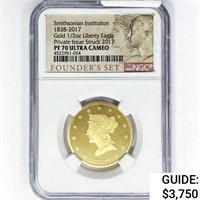 1838-2017 Smithsonian Gold 1/2oz Sovereign NGC