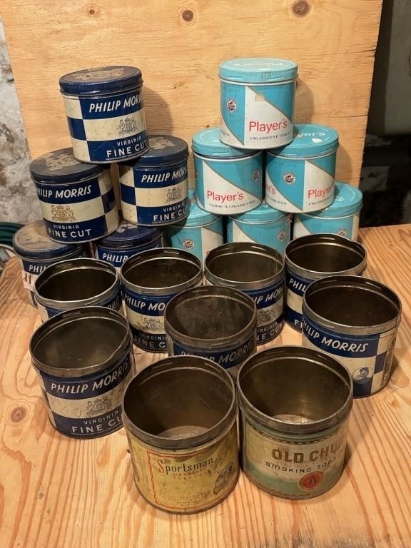 Collection of Many Tobacco Tins