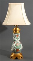 Chinese Dragon Vase Gilt Metal Mounted Lamp