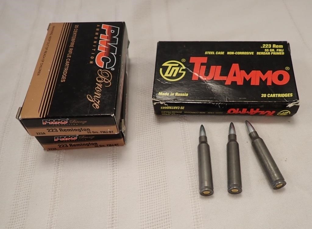 (2) BOXES PMC 223 AMMO (40 RDS) & 3 RDS