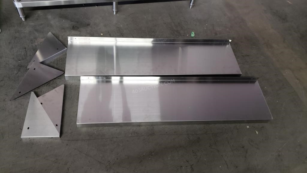 2 Stainless Wall Shelves 4ft x 1ft