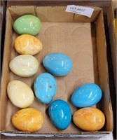 FLAT OF DECORATIVE MARBLE EGGS