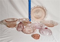 Pink Lace Edged Depression Glass