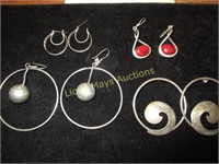 4 Pair - Sterling SIlver Earrings
