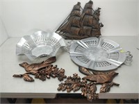 Decorative Signs, Metal Tray and Fruit Bowl