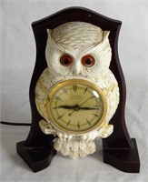 Mid Century United Clock Co Owl Clock