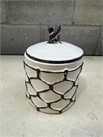 Antique French Enameled CANISTER