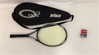 Prince Silver tennis racket and bag