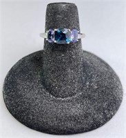 Sterling London Blue/Tanzanite Ring 2 Grams Size 5