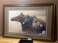 "WILD HORSES" BY JOE SAMBATARO FRAMED AND MATTED W