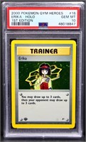 Graded gm mint 2000 Pokemon Gym Heroes Erika card
