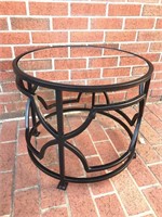 Mirrored Top Metal Base End Table