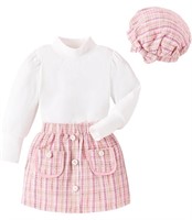 (new)Size:140, Girl's Skirt Outfit Knit Puff