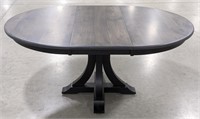 Maple Dining Table With Leaf In Authentic Gunsmoke