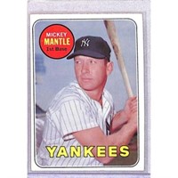 1969 Topps Mickey Mantle Crease Free