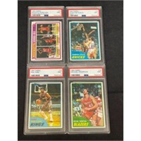 (4) Psa 9 1981 Topps Basketball Cards