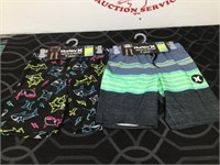 (2) Youth 10/12 Hurley Pull On Swim Shorts NWT