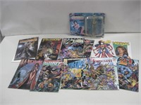 Vtg Chiodo Figure W/Assorted Comicbooks See Info