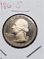 1986-S Clad Proof Washington Quarter