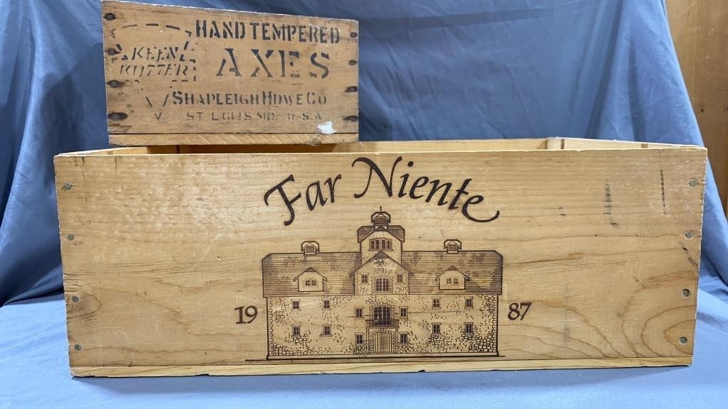Wooden Keen Kutter Axe Box & wine crate