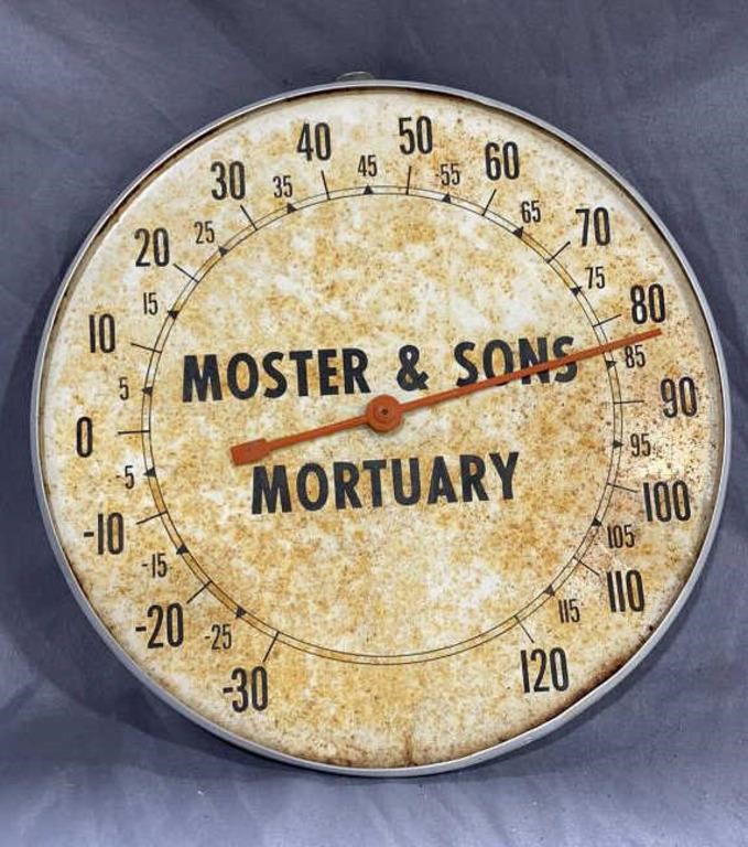 Vtg Moster & Sons Mortuary Thermometer