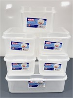 6 Sterilite Clear Storage Containers - Flip Top