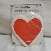 Vintage Paper Heart Coasters