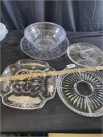 Vintage Clear Glass Serving Dishes