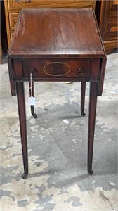 Mahogany Inlaid Drop Side Table