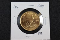 1980 Krugerrand 1oz Fine Gold Coin