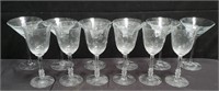 Group of wine & martini glasses box lot