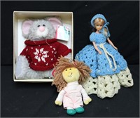 Vintage Doll w/ Knitted Dress +