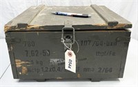 NO SHIPPING: wood ammo box with metal liner