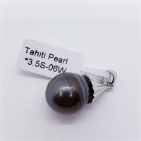 $1567 Silver Tahitian Pearl (12Mm X 12Mm) Drop Sty