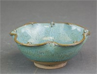 Chinese Junyao Lobed Porcelain Bowl