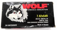 Twenty (20) 7.62x54R 200gr Wolf (Russia)