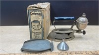 Coleman No. 3 Iron w/Box, Trivet & Funnel.