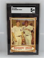 1962 Topps Managers Dream Mantle Mays SGC 5