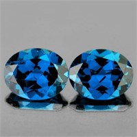 Natural London Blue Topaz Pair  {Flawless-VVS1}