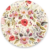 Round Mouse Pad: Spring Poppies  Non-Slip