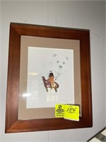 FRAMED AND MATTED PRINT G RUNNING WOLF NO 107 OF 7
