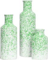 Ceramic vase 3 Piece Set (Green  Cylindrical)