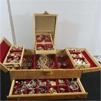 Costume Jewelry w/Jewelry Box
