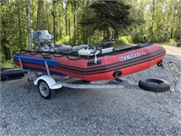 Mercury inflatable boat w/ 35hp & trailer